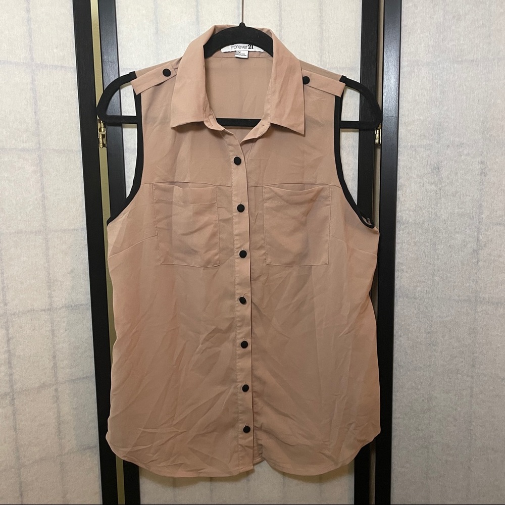 FOREVER 21 Button Up Sleeveless Sheer 3 for $25